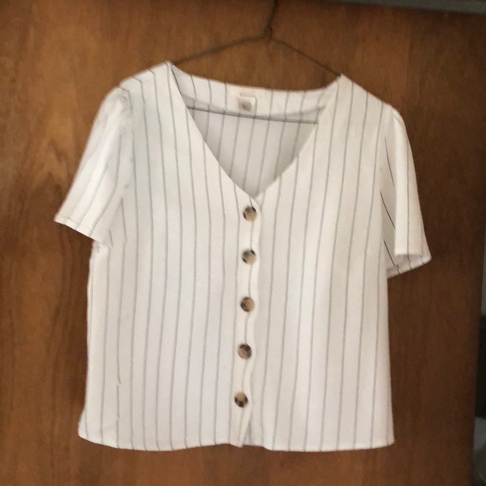 Urban Romantics striped white shirt.
